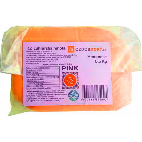 K2 Cake Coating 0,5 kg oranžová