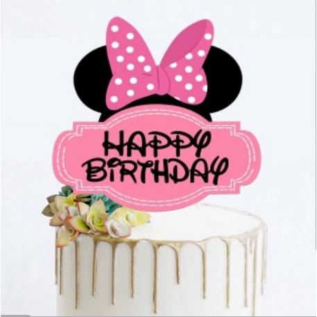 Minnie Happy Birthday topper na tortu