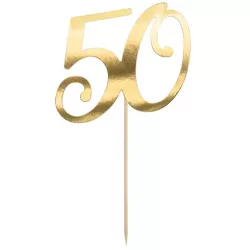 Zápich do 21 cm dortu zlaté číslo 50