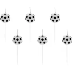 Sada sviečok futbalového loptičky 6ks 2,5cm