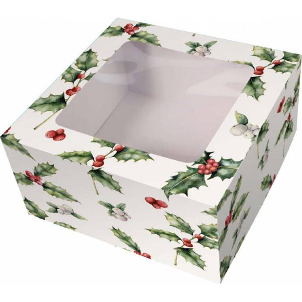 Vianočná krabica na muffiny 203x101mm holly