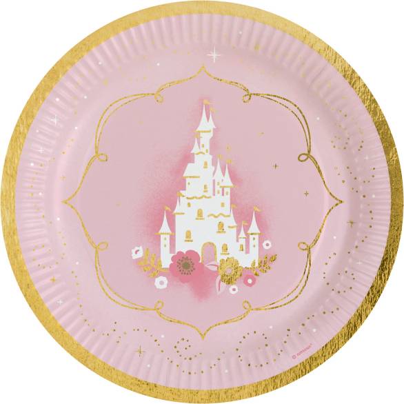 Papierový párty tanier 8ks 23cm ružový zámok
