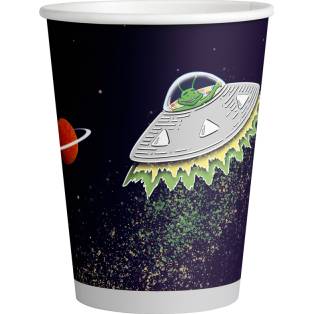 Papierový pohár 250ml 8ks ufo vo vesmíre