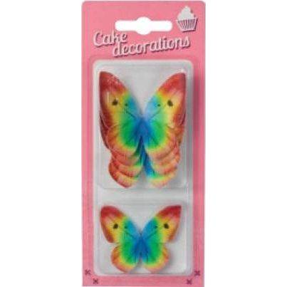 Dekorácie z jedlého papiera Dúhoví motýli (8 ks)