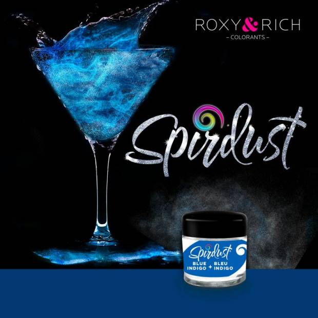 Metalická farba na nápoje Spirdust blue indigo 1,5g