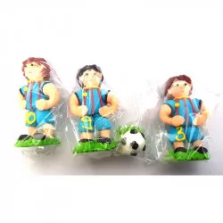 Cukrové postavičky futbalisti, modré — 3 ks, kopačka 3 × 6 cm