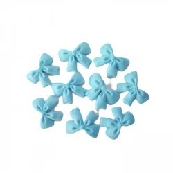 Cukrové zdobenie na koláč mašličky modré 9 ks