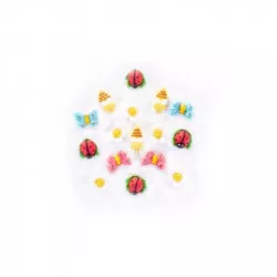 Cukrová figurka včielky, lienky a motýľov