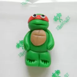 Figúrka na tortu žaba ninja 5cm Raphael z kokosovej hmoty