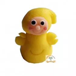 Figúrka na tortu maňásek žltý 5x3,5 cm z kokosovej hmoty