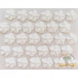 Cukrové květy bílé svatební na platíčku 30ks