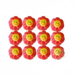 Slnečka cukrová ozdoba červená 12 ks