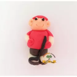 Figúrka na tortu hokejista červený dres 6 cm z kokosovej hmoty