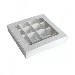 Krabička+ mriežka v.3cm s priehľadom16x16cm, 10 ks