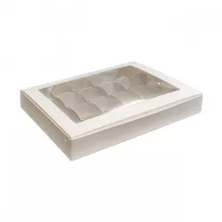 Krabička na pralinky + mriežka v.3cm s prieshľadom 24x16cm, 10 ks