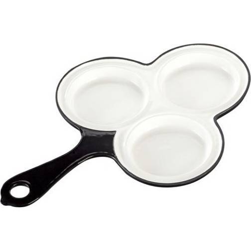 Liatinová smaltovaná panvica na palacinky GOURMETINA Pavla - hranatá čierna