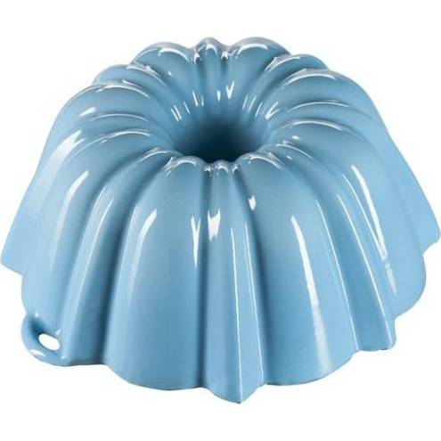Liatinová smaltovaná forma na pečenie Veľká bundt torta GOURMETINA - Kosile blue