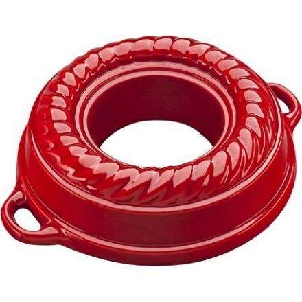 Smaltovaný liatinový plech na pečenie Veniec GOURMETINA 27,5 x 7,5 cm - červený tieň