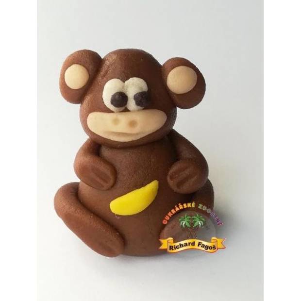 Figúrka opice na torte 5 cm z kokosového plastu