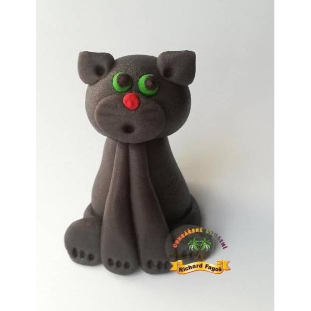 Tortová figúrka mačka čierna 5cm z kokosovej hmoty