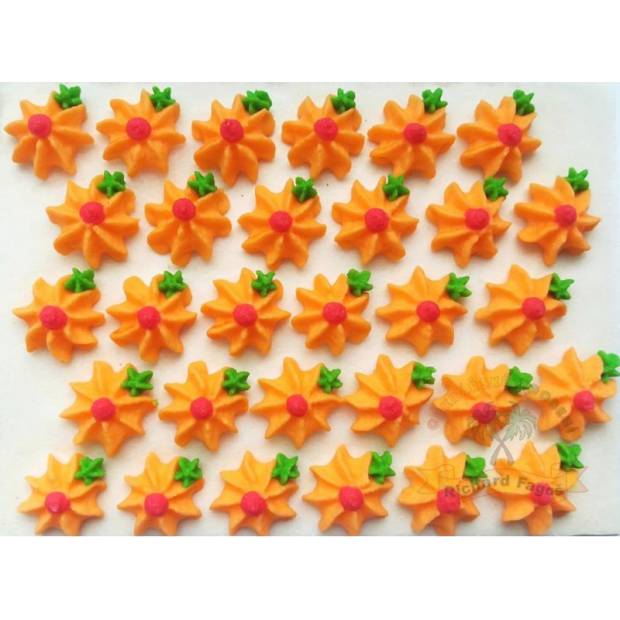 Cukrové kvety oranžové 30ks
