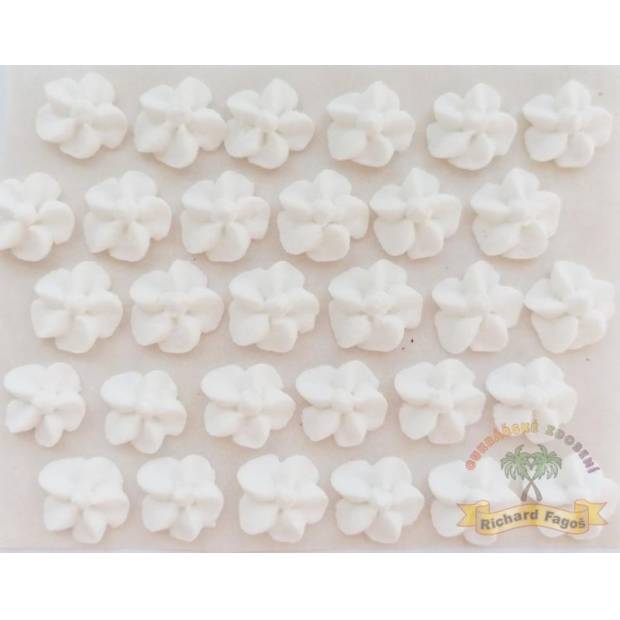 Cukrové biele svadobné kvety na tanieri 30ks