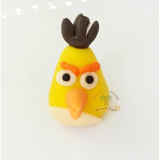 Angry Birds Chuck 4cm tortová figúrka z kokosu