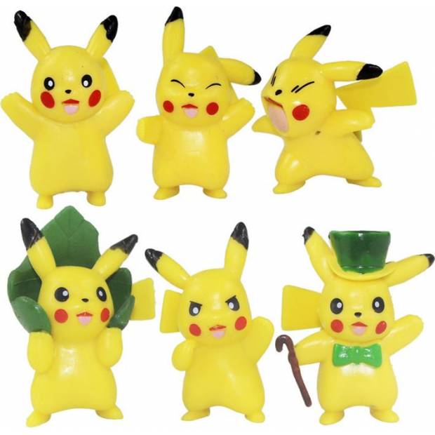 Pokémon torta figúrky 6ks Pikachu 4cm