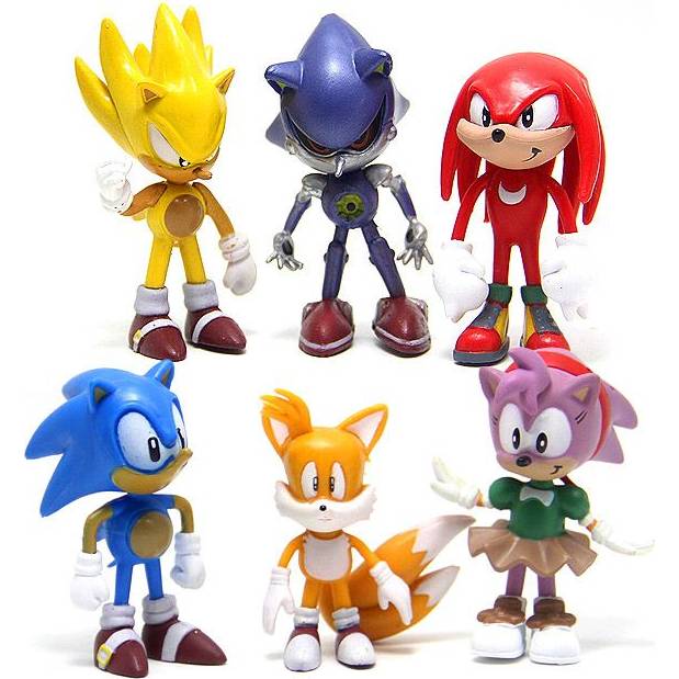 Tortové figúrky 6ks Ježko Sonic 6cm