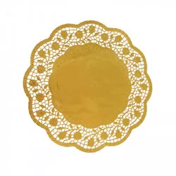 Dekoratívna krajka kruhová zlatá 30 cm 4 ks