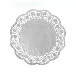 Dekoratívna krajka kruhová biela 32 cm 100 ks