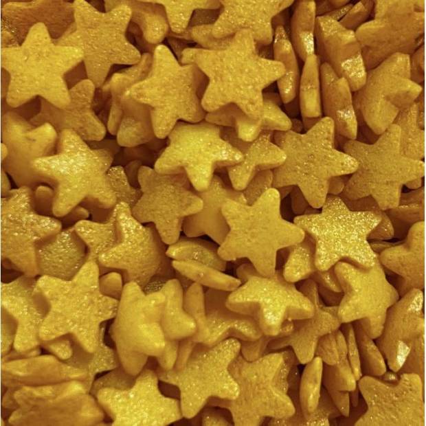 Cukor na zdobenie svetlých zlatých hviezdičiek 60g