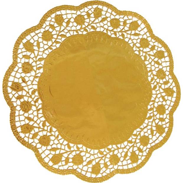 Ozdobná čipka okrúhla zlatá 32cm 4 ks