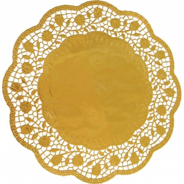 Ozdobná čipka okrúhla zlatá 36cm 4 ks