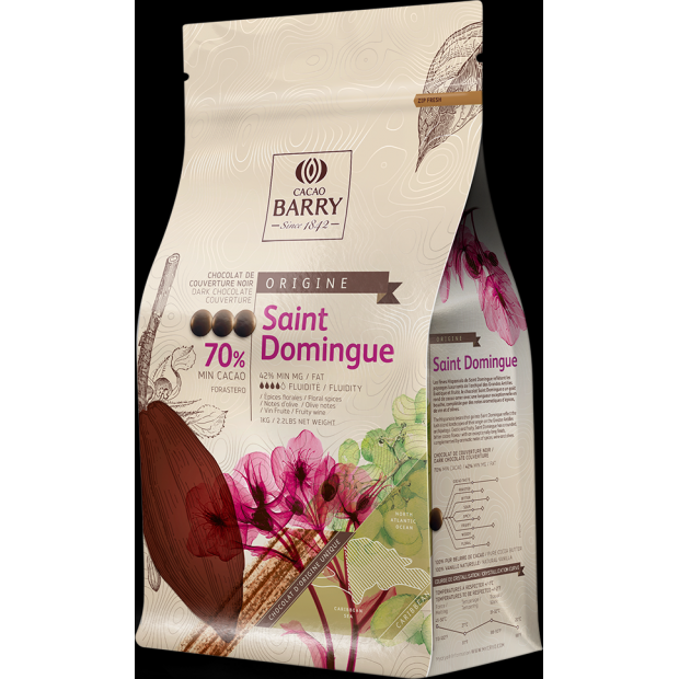 Kakao Barry Origin čokoláda SAINT DOMINGUE tmavá 75% 1kg