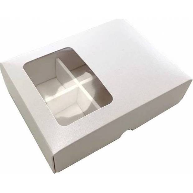 Perleťová krabička na pralinky s okienkom (6,5 x 10,5 x 4,5 cm)