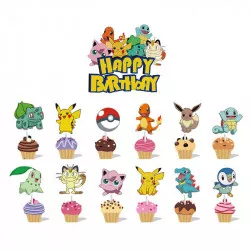Zápich do torty a muffinov 13ks Pokémon