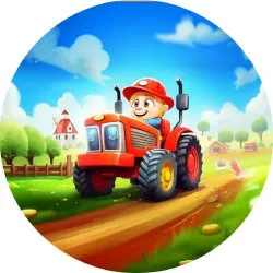 Jedlý papier traktor s malým vodičom 19,5 cm