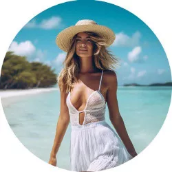 Jedlý papier žena na pláži 19,5 cm