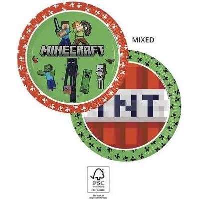 Papierové taniere minecraft 23cm, 8ks