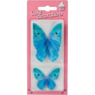 Dekorácie z jedlého papiera Modrí motýli (8 ks)
