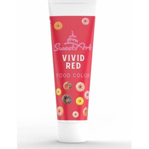 SweetArt gélová farba v tube Vivid Red (30 g)