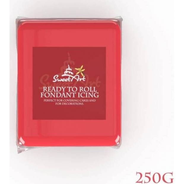 SweetArt Povlaková a modelovacia pasta vanilková korálovo červená (250 g)