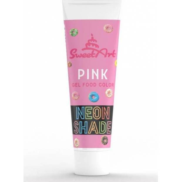 SweetArt gélová farba s neónovým efektom v ružovej tube (30 g)