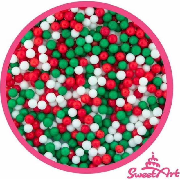 SweetArt cukrové perly vianočná zmes 5 mm (80 g)
