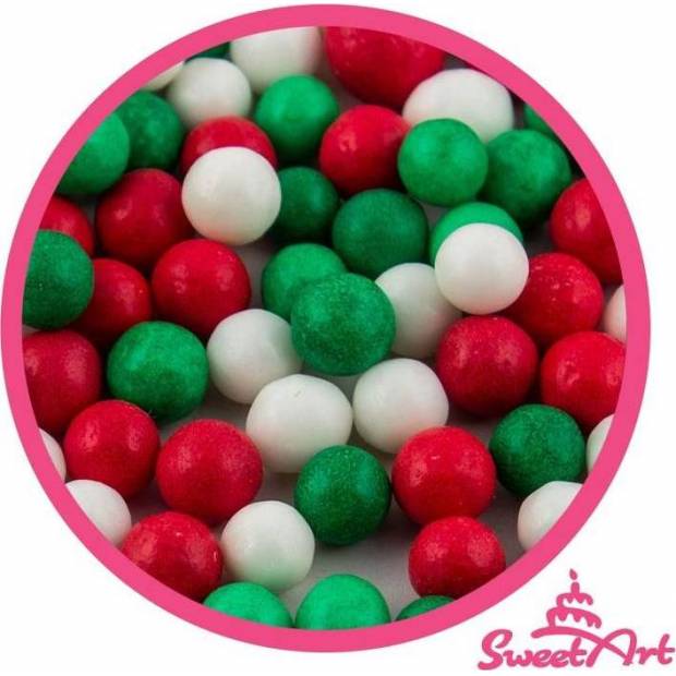 SweetArt cukrové perly vianočná zmes 7 mm (80 g)