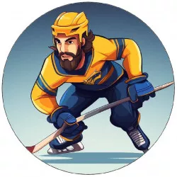 Jedlý papier hokejista v modro-žltom drese 19,5 cm