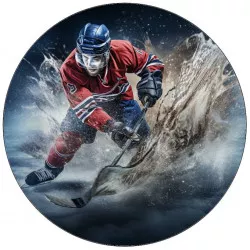 Jedlý papier hokejista s modrou prilbou 19,5 cm