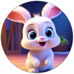 Jedlý papier králiček biely 19,5 cm