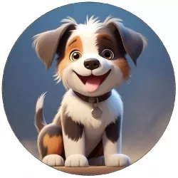 Jedlý papier šteniatko trojfarebné 19,5 cm